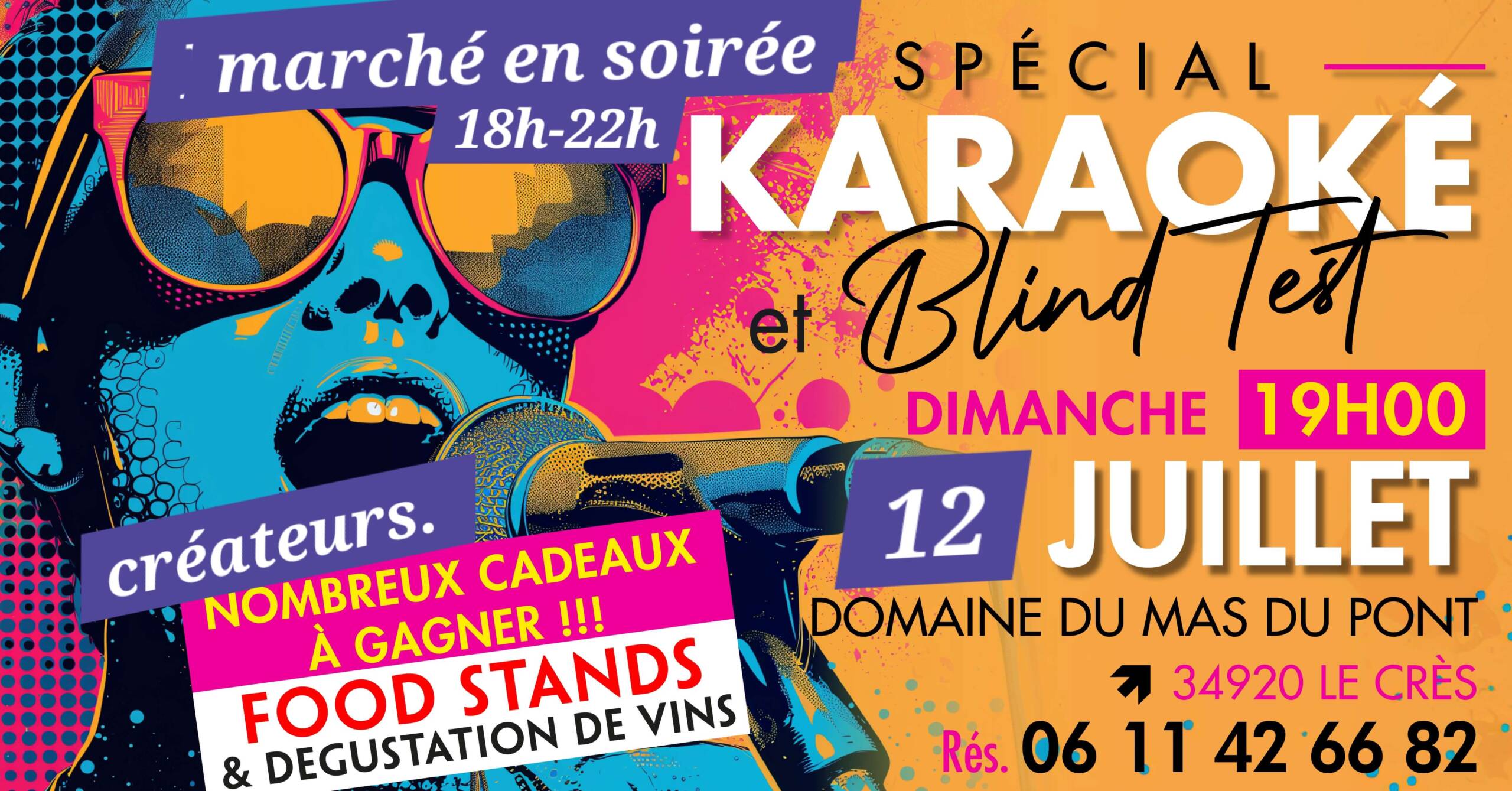 Soirée karaoké et Blind Test du 12 juillet au Domaine du Mas du Pont au Crès