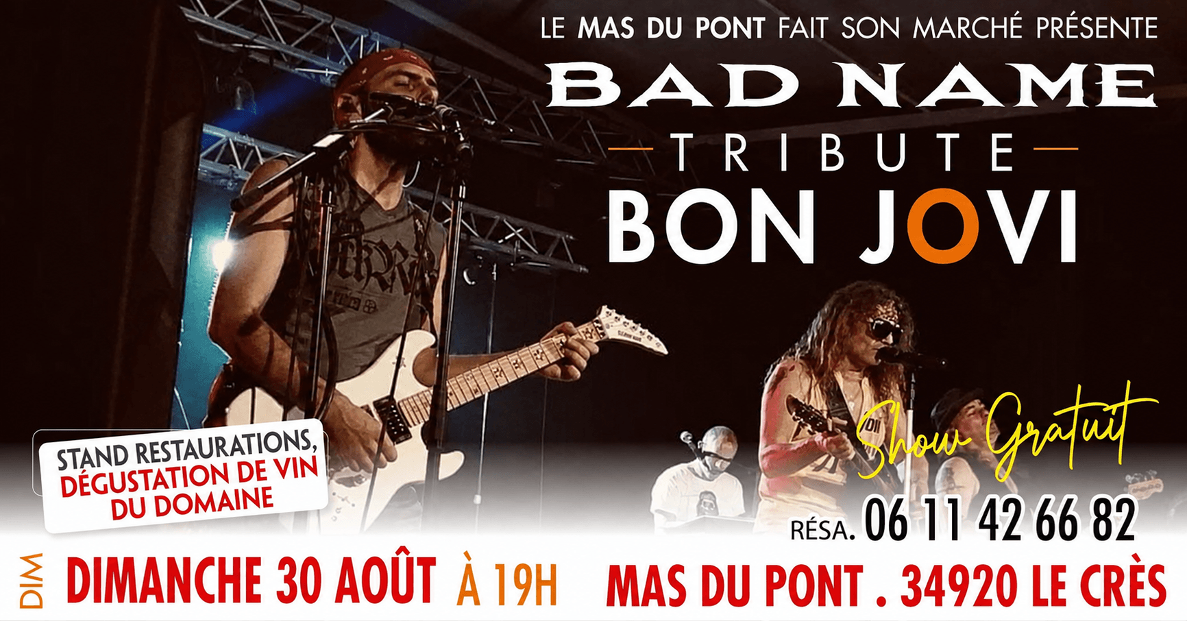 Tribute to Bon Jovi - Mas du Pont au cres - dimanche 30 aout 2026